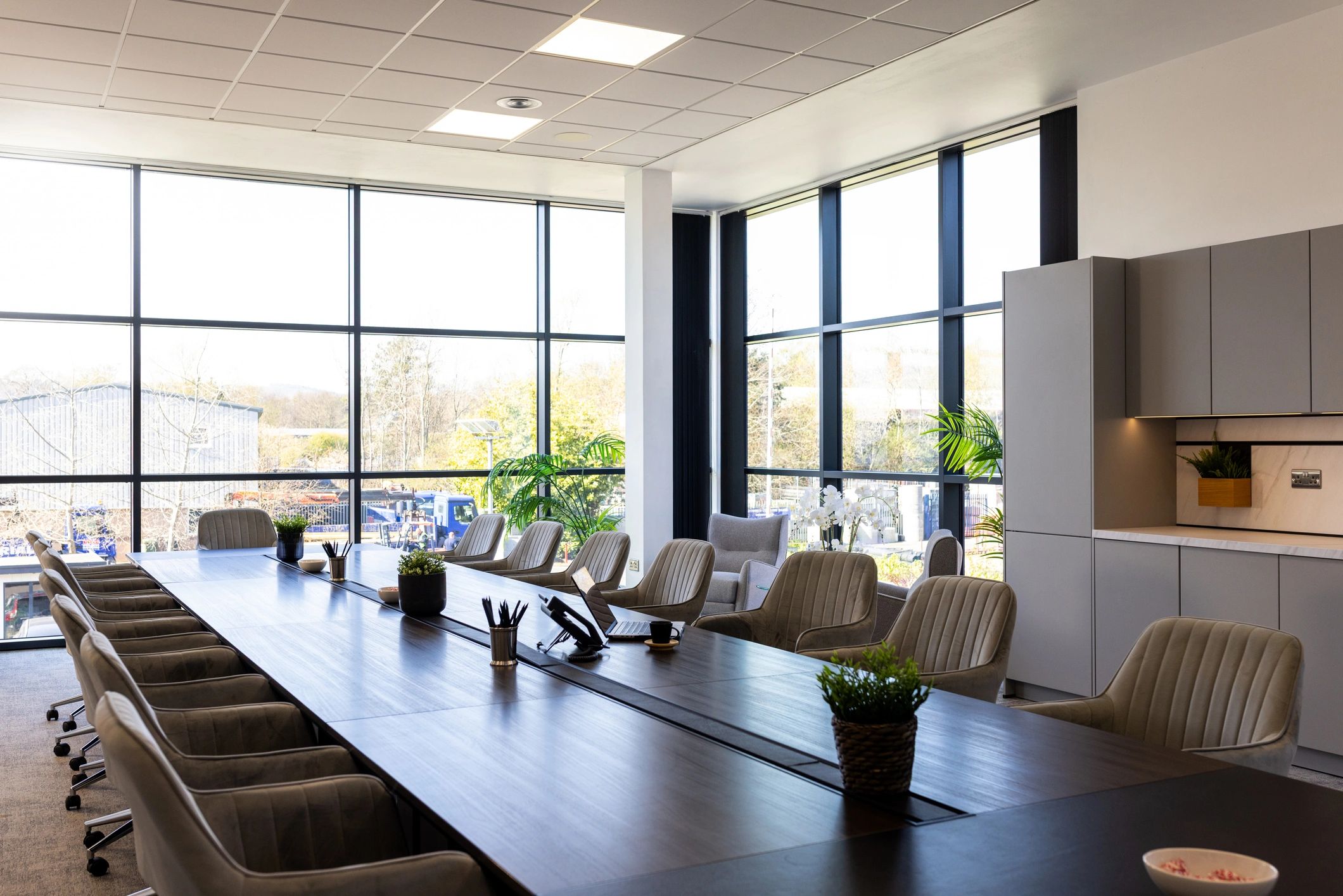 Modern conference room for commercial real estate advisory meetings