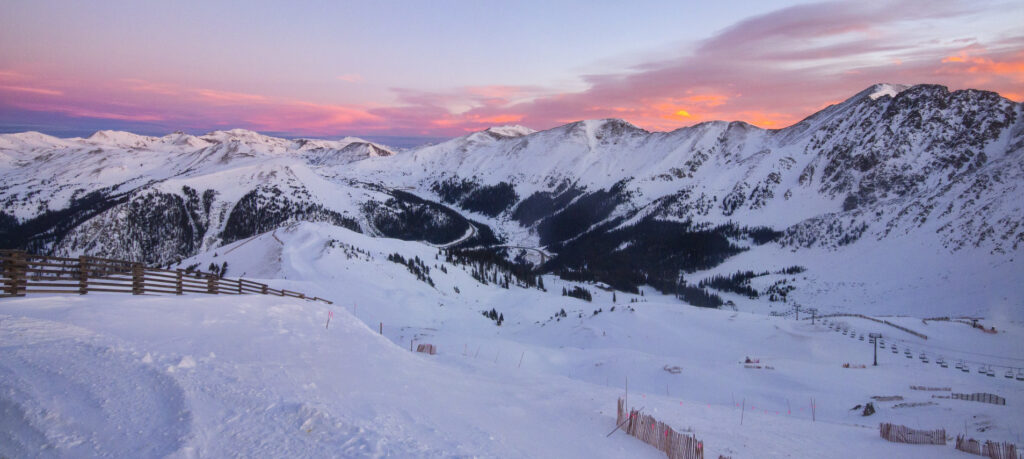Colorado foothills and snowy peaks west of Golden commercial real estate
