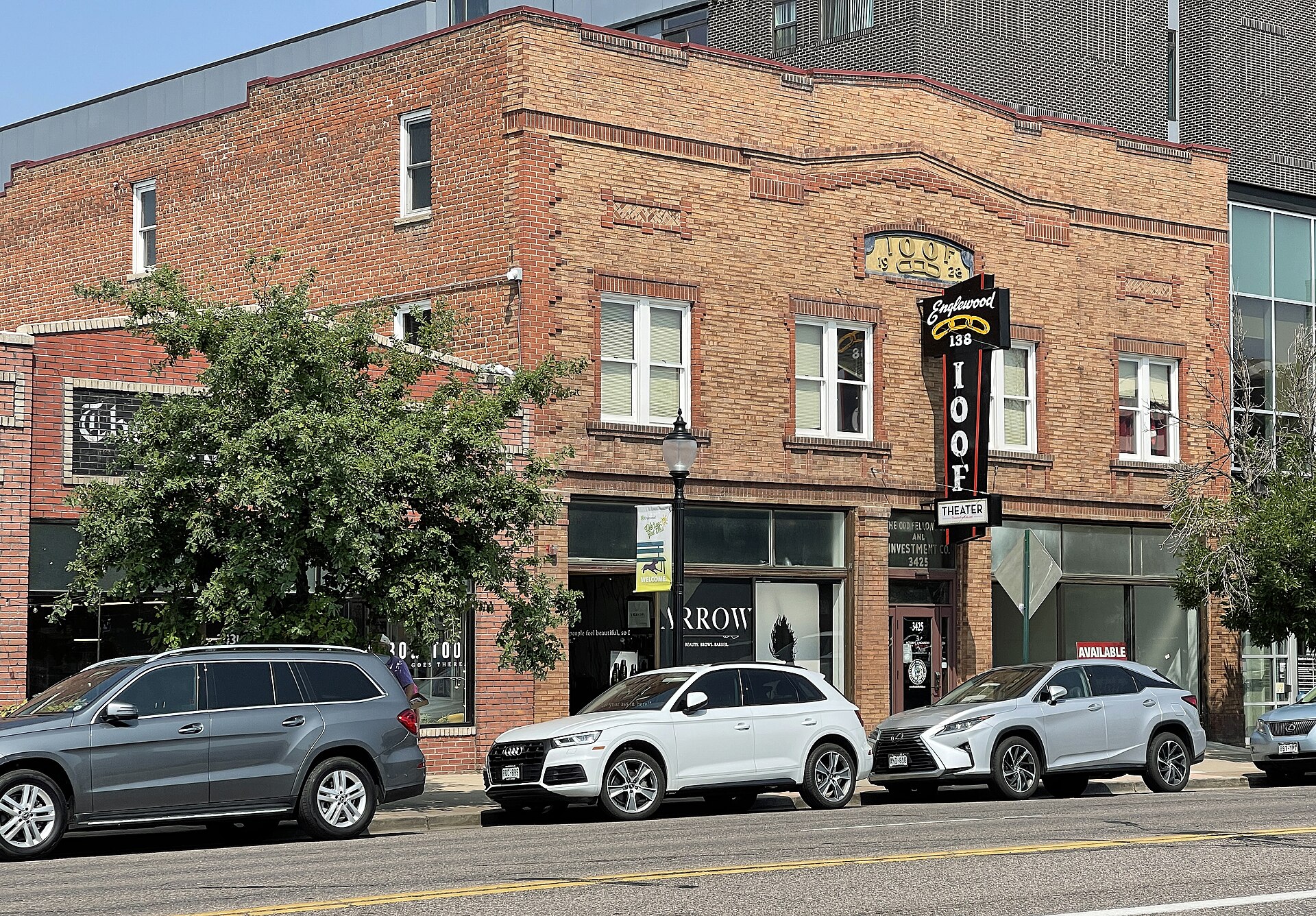 Historic brick commercial buildings in Englewood, Colorado