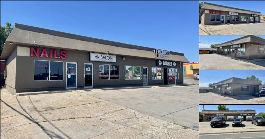 Neighborhood retail strip center in Thornton, a property type where landlord representation drives leasing